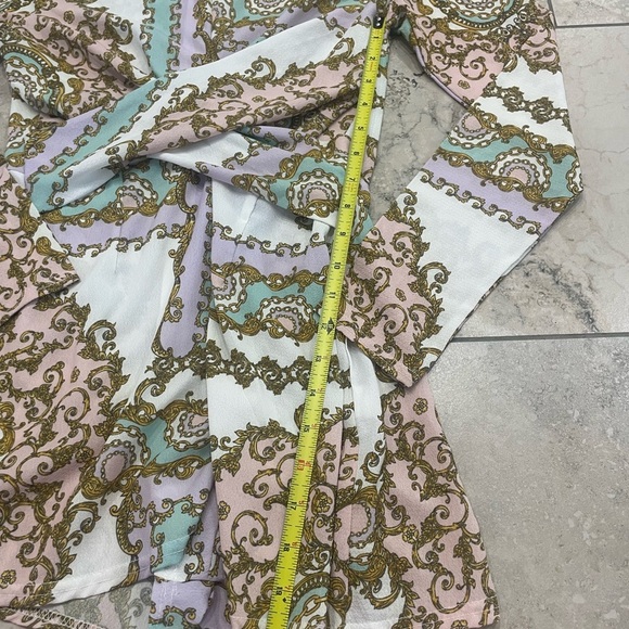 PASTEL SCARF PRINT TWIST FRONT ROMPER Size 4 NWT - Picture 8 of 12